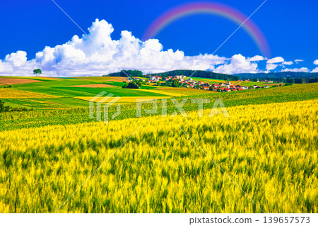 Beautiful Bohemian countryside and cloud composition Beautiful Bohemian countryside and cloud composition 139657573