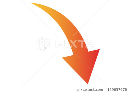 Arrow, descending, downward, red, gradient 139657676