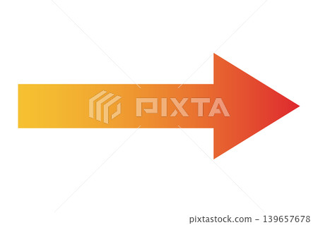 Arrow, right-pointing straight line, slim, red, gradient. Arrow, right-pointing straight line, slim, red, gradient. 139657678