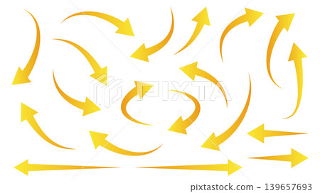 Arrow, yellow, variation set, gradient Arrow, yellow, variation set, gradient 139657693