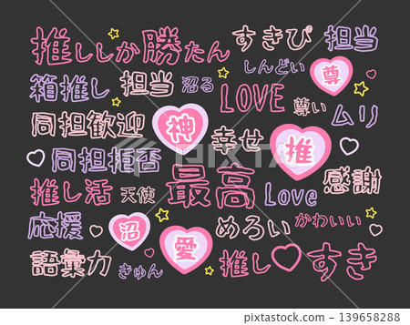 一套插圖和文字，供您使用您最喜歡的角色。 139658288