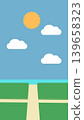 Simple Geometric Landscape Illustration in Flat Art Style 139658323
