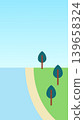 Simple Geometric Landscape Illustration in Flat Art Style 139658324