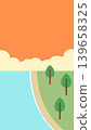 Simple Geometric Landscape Illustration in Flat Art Style 139658325