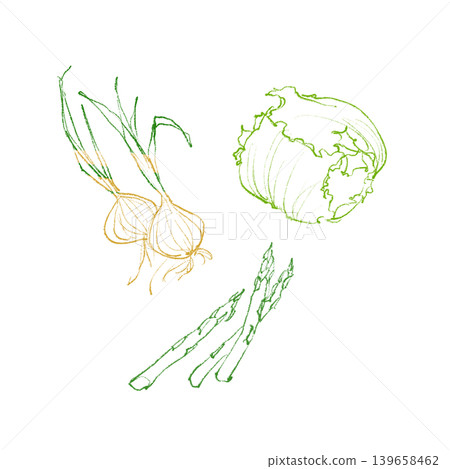 蔬菜的簡單線條插圖 蔬菜的簡單線條插圖 139658462