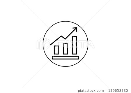 Business Growth Graph Icon Showing Rising Bar Chart And Upward Trend For Analytics 139658580
