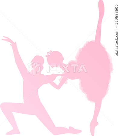 Ballet Pas de Deux: A pale pink gradient of colors as two ballerinas dance together. Ballet Pas de Deux: A pale pink gradient of colors as two ballerinas dance together. 139658606