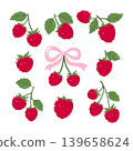 Aesthetic raspberry fruit clipart collection 139658624