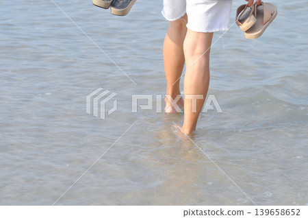 walking on the beach, beach and sand or sea or leg and feet walking on the beach, beach and sand or sea or leg and feet 139658652