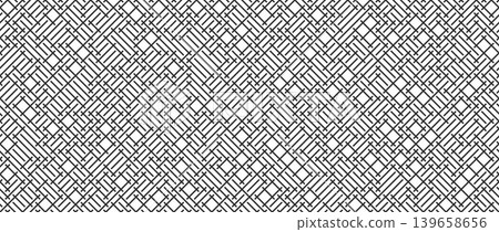 Woven textile seamless pattern. Repeating geometric weave rattan texture. Black and white lattice basket background. Repeated canvas fabric material wallpaper. Textile grid surface backdrop. Vector Woven textile seamless pattern. Repeating geometric weave rattan texture. Black and white lattice basket background. Repeated canvas fabric material wallpaper. Textile grid surface backdrop. Vector 139658656