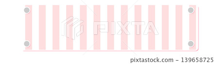 A cute pink striped title frame secured with four pins. A cute pink striped title frame secured with four pins. 139658725