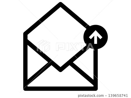Email sending icon, envelope, black and white, simple, vector illustration. Email sending icon, envelope, black and white, simple, vector illustration. 139658741