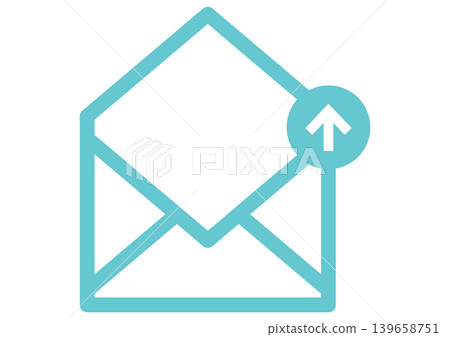 Email sending icon, envelope, color, simple, vector illustration Email sending icon, envelope, color, simple, vector illustration 139658751