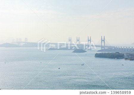 Winter in the Seto Inland Sea: View from Washuzan Observatory in Kurashiki City, Okayama Prefecture 139658959
