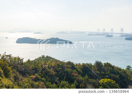 瀨戶內海的冬季:從岡山縣倉敷市鷲羽山展望台眺望 瀨戶內海的冬季:從岡山縣倉敷市鷲羽山展望台眺望 139658964