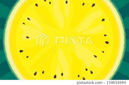 Cross-section frame of a yellow watermelon 2_horizontal Cross-section frame of a yellow watermelon 2_horizontal 139658994