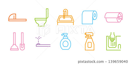 Colorful Icon Set - Toilet Area Colorful Icon Set - Toilet Area 139659040