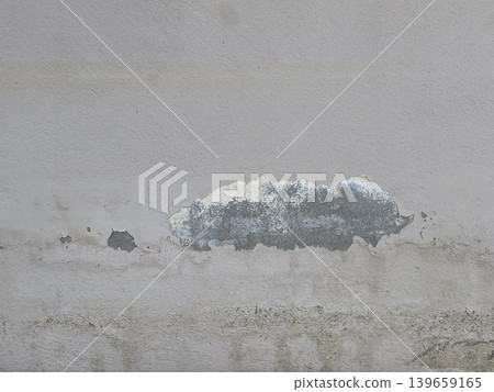 Extensive Peeling Paint On Concrete Wall Revealing Cement Layer 139659165