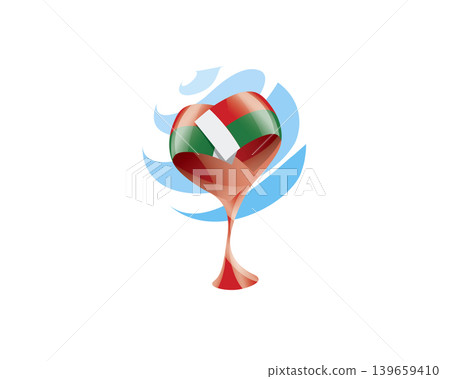 Floral emblem of the Madagascar flag in the form of a heart Floral emblem of the Madagascar flag in the form of a heart 139659410