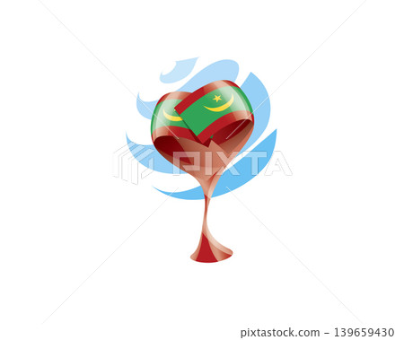 Floral emblem of the Mauritania flag in the form of a heart Floral emblem of the Mauritania flag in the form of a heart 139659430