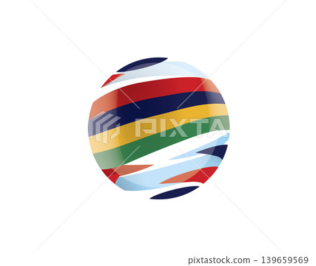 The Mauritius flag in an abstract sphere The Mauritius flag in an abstract sphere 139659569