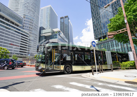 SRT (Smart Roadway Transit) running in front of Nagoya Station SRT (Smart Roadway Transit) running in front of Nagoya Station 139659617