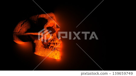 Skull on black background, 3d rendering 139659749