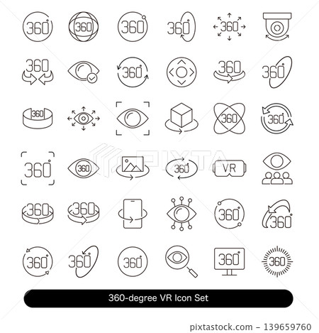 360-degree VR icon set 139659760