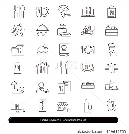 Food and beverage/food service icon set Food and beverage/food service icon set 139659763
