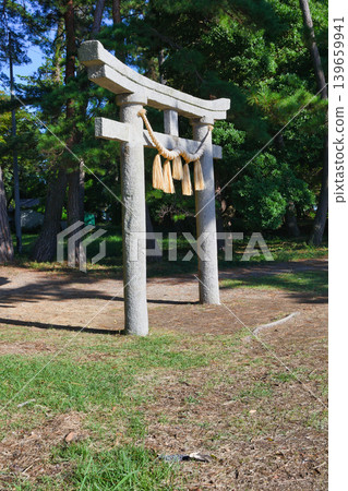 天橋立神社(橋立明神):面向阿蘇灣的鳥居(京都府宮津市) 天橋立神社(橋立明神):面向阿蘇灣的鳥居(京都府宮津市) 139659941