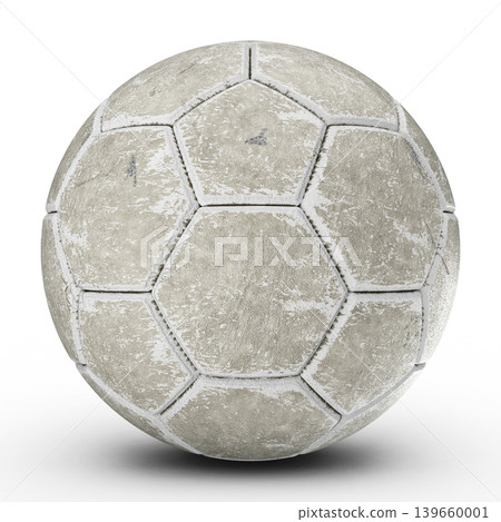 Old soccer ball, 3d rendering 139660001