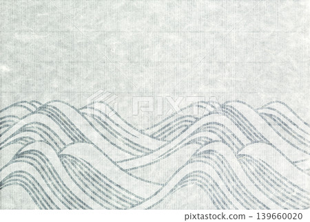 傳統波浪形和紙藝術,採用木版畫風格。 傳統波浪形和紙藝術,採用木版畫風格。 139660020