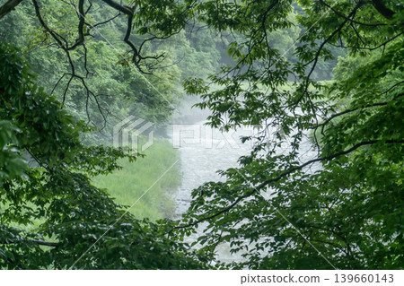 The flow of the Himekawa River in Hakuba Oide Park The flow of the Himekawa River in Hakuba Oide Park 139660143