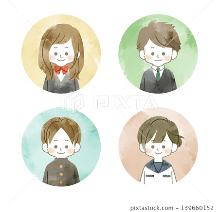 學生製服圖示 - 水彩畫 學生製服圖示 - 水彩畫 139660152