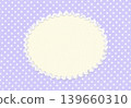 Purple polka dot fabric and oval frame appliqué background material 139660310