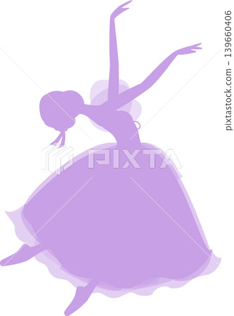 Ballerina lilac silhouette ballet Giselle the Village Girl 139660406