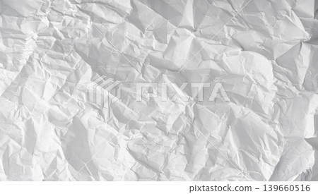 White crumpled paper background, blank wrinkled sheet White crumpled paper background, blank wrinkled sheet 139660516