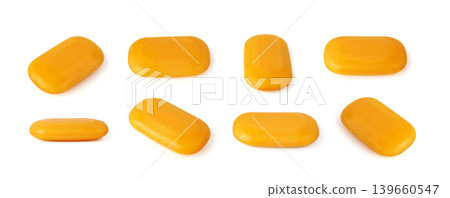 Yellow Soap Bar Isolated, Body Care Cosmetic Yellow Soap Bar Isolated, Body Care Cosmetic 139660547