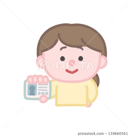 婦女提出卡片 139660561