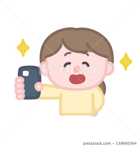 A woman holding up her smartphone A woman holding up her smartphone 139660564