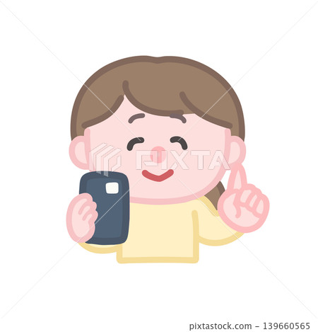 A woman explaining a smartphone A woman explaining a smartphone 139660565