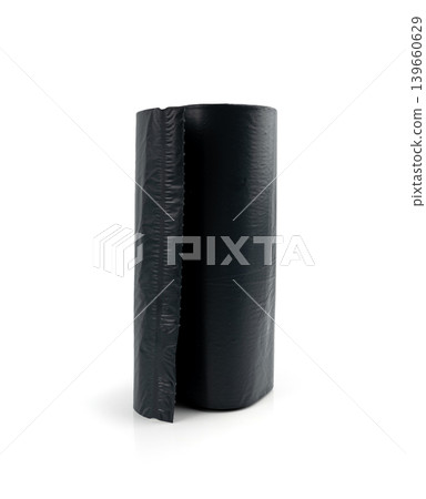 Garbage Bag Roll Isolated. Trash Package, New Rolled Plastic Bin Bags, Black Polyethylene Waste Container Garbage Bag Roll Isolated. Trash Package, New Rolled Plastic Bin Bags, Black Polyethylene Waste Container 139660629
