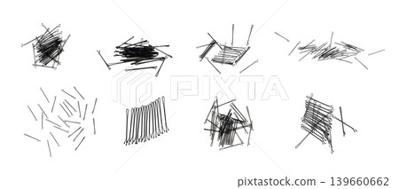 Black hairpin isolated. Hair pins or hairclips Black hairpin isolated. Hair pins or hairclips 139660662