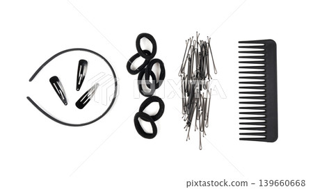 Black hairpin isolated. Hair pins or hairclips Black hairpin isolated. Hair pins or hairclips 139660668