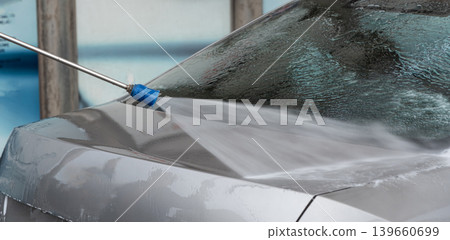 Carwash service, washing car in professional auto service 139660699