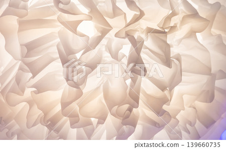 Crumpled wavy luminous lamp shade texture, beige folded lampshade pattern Crumpled wavy luminous lamp shade texture, beige folded lampshade pattern 139660735