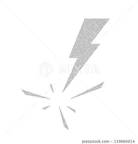 Halftone lightning bolt, lightening energy flash Halftone lightning bolt, lightening energy flash 139660814