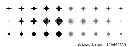 Halftone dot sparkle, stipple y2k star Halftone dot sparkle, stipple y2k star 139660829