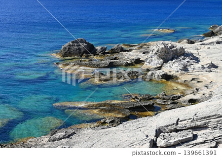 Mediterranean seascape on the island of Rhodes, Greece. Mediterranean seascape on the island of Rhodes, Greece. 139661391