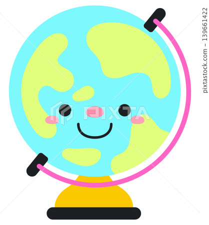 Cute School Globe Character for Back to School Education Theme Cute School Globe Character for Back to School Education Theme 139661422